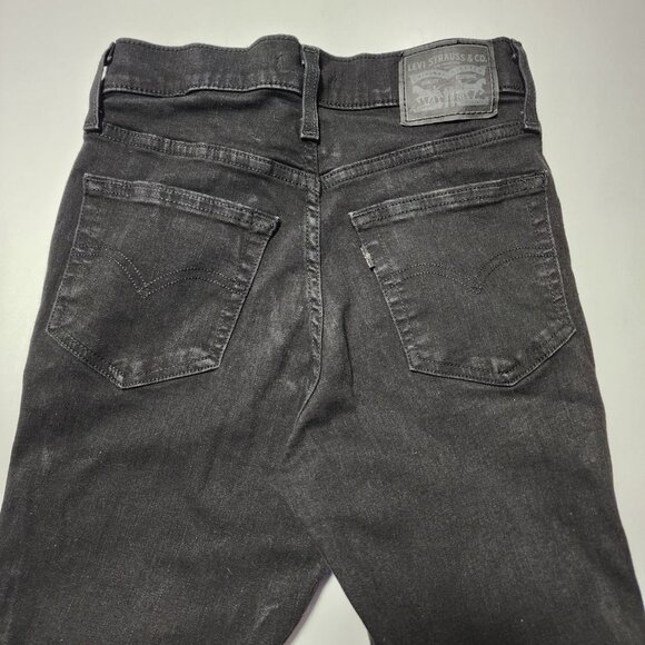 Levi's 720 Black Wash Stretch Denim High Rise Super Skinny Jeans - Picture 3 of 8